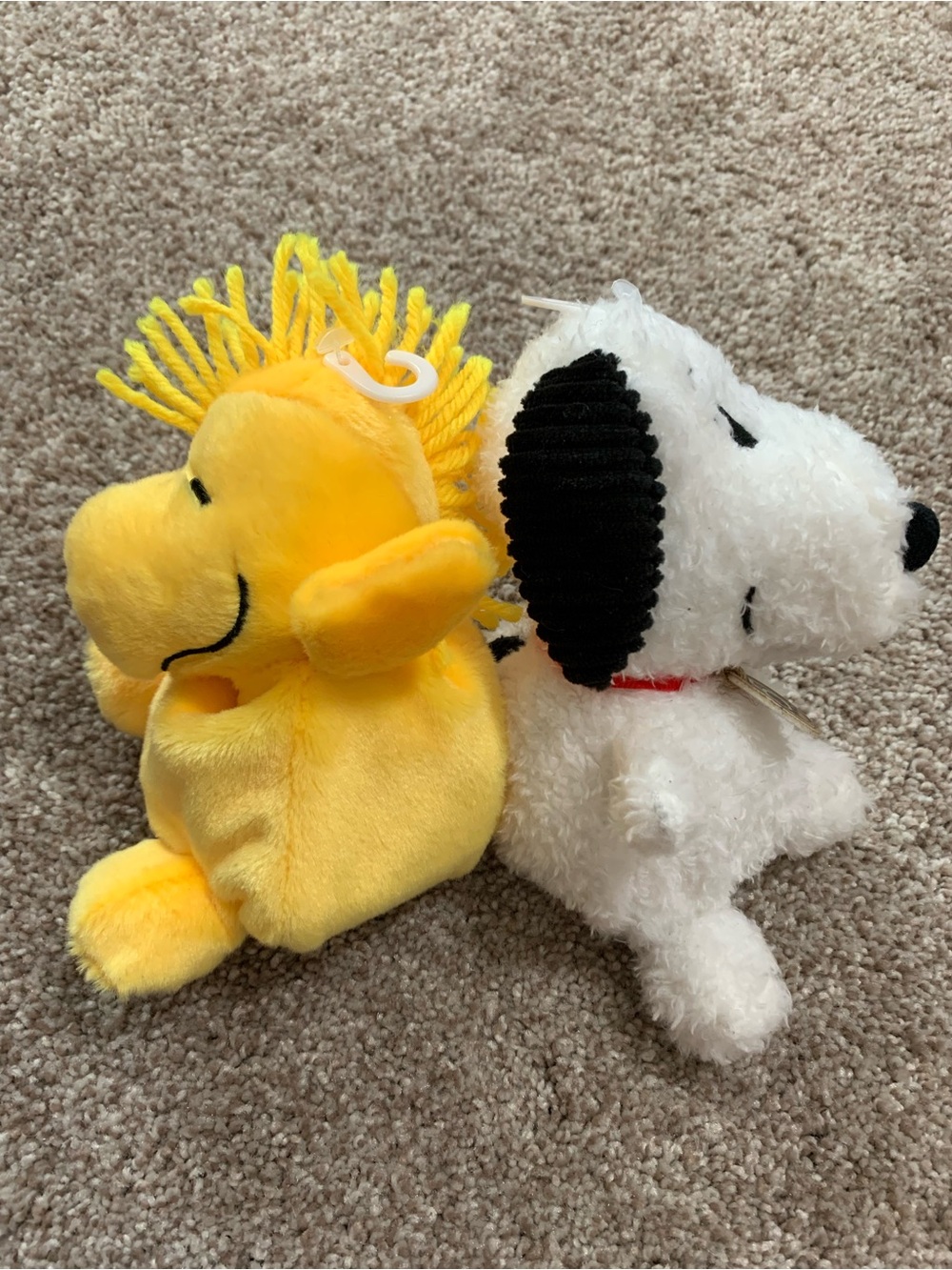 Aurora Peanuts Palm Pals 5" 75th Anniversary Snoopy Woodstock Stuffed Beanies
